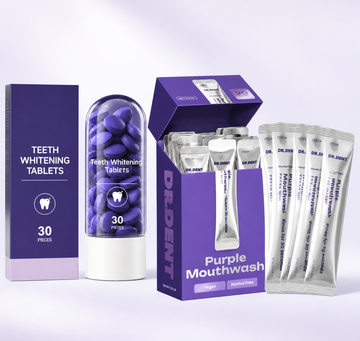 Dr.dent Duo Pack: Whitening Tablets + Purple Mouthwash